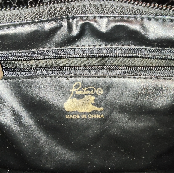 NWOT VINTAGE Pantera Black Snakeskin Leather Crossbody Bag Purse Clutch - Picture 9 of 9